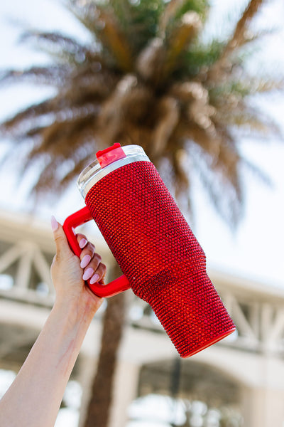Rhinestone Tumbler with Handle
