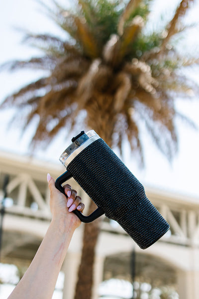 Rhinestone Tumbler with Handle