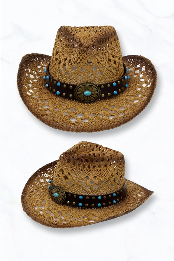 Turquoise Concho Hat Band