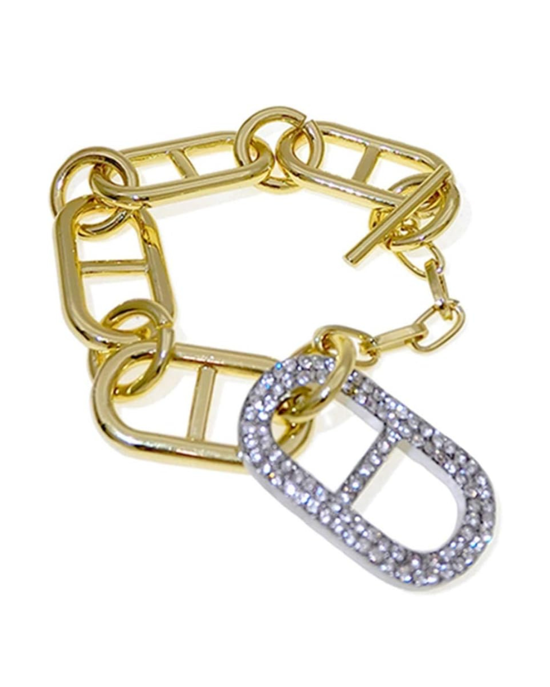 Chain Rhinestone Link Bracelet