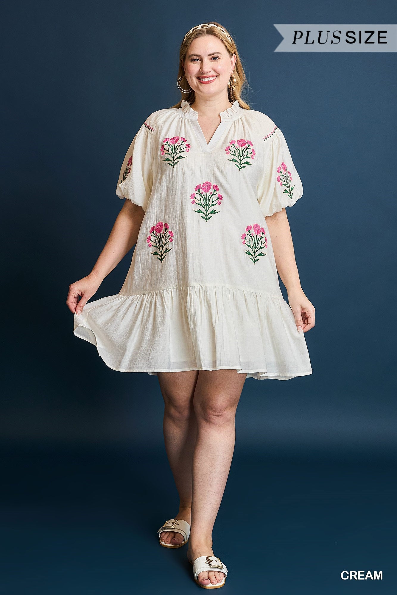 Floral Embroidered Mini Dress