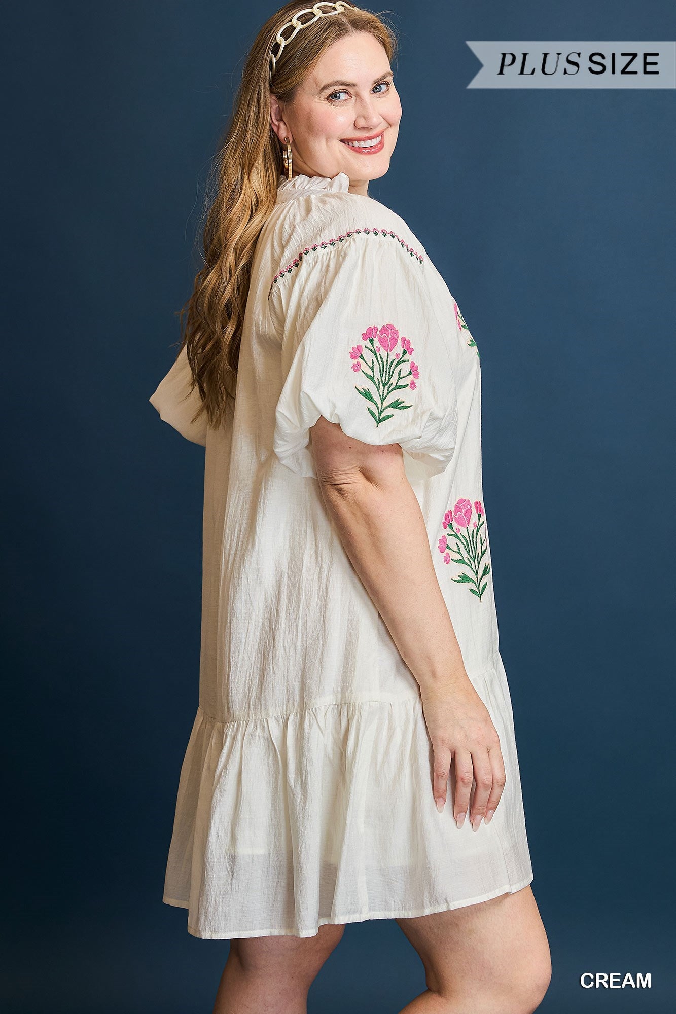 Floral Embroidered Mini Dress