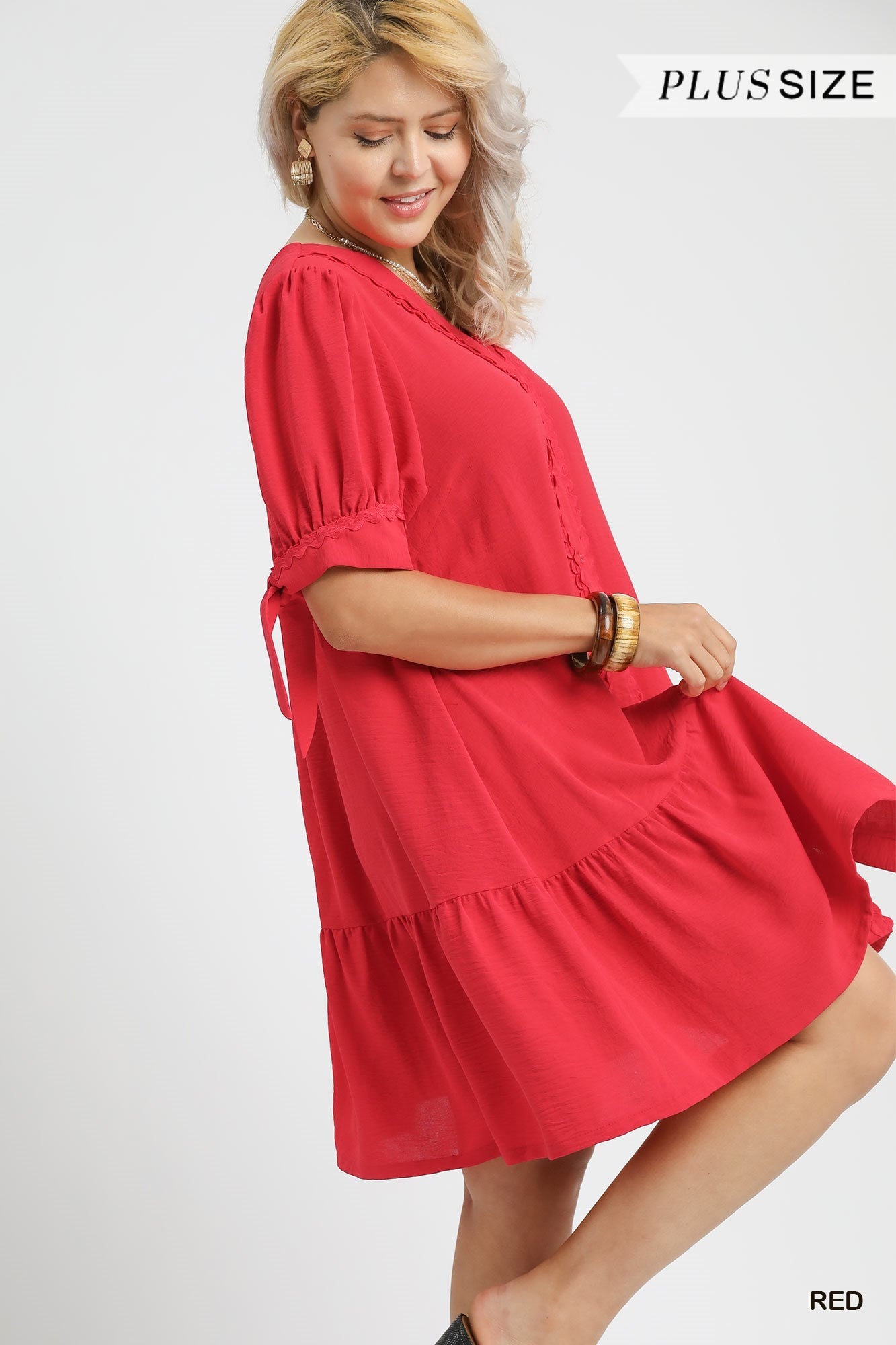 red babydoll dress puff sleeve Marion Oversized Puff Sleeve Babydoll Mini Dress