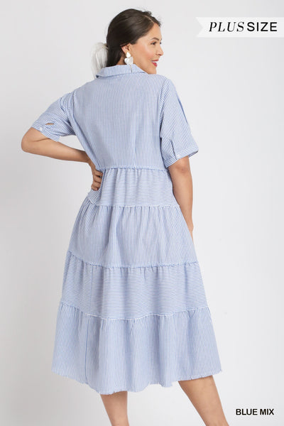 Stripe Tiered Maxi Dress