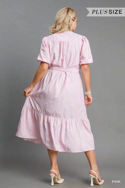 Floral Detail Embroidered Midi Dress