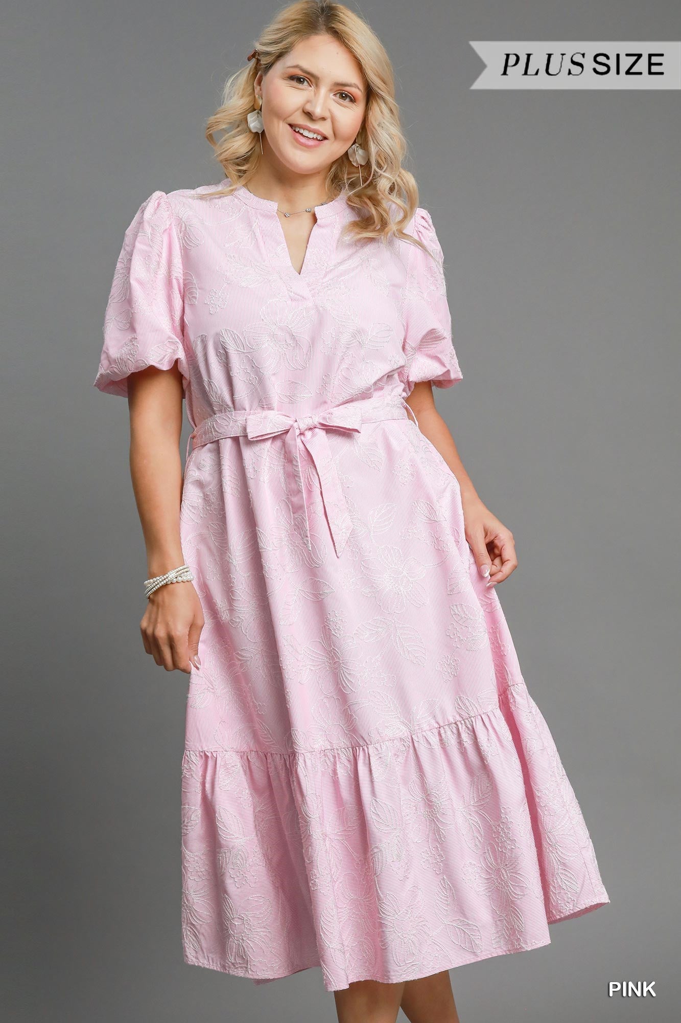 Floral Detail Embroidered Midi Dress