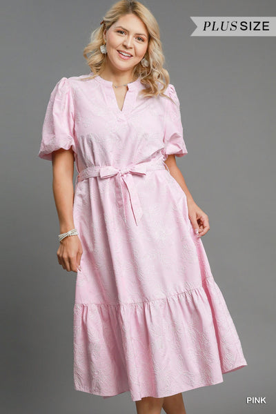 Floral Detail Embroidered Midi Dress