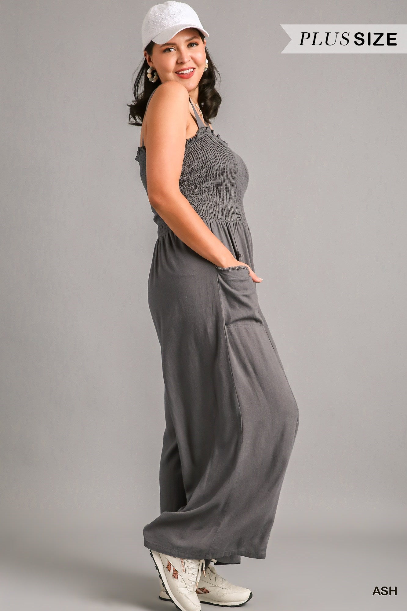 Linen Smocked Jumpsuit