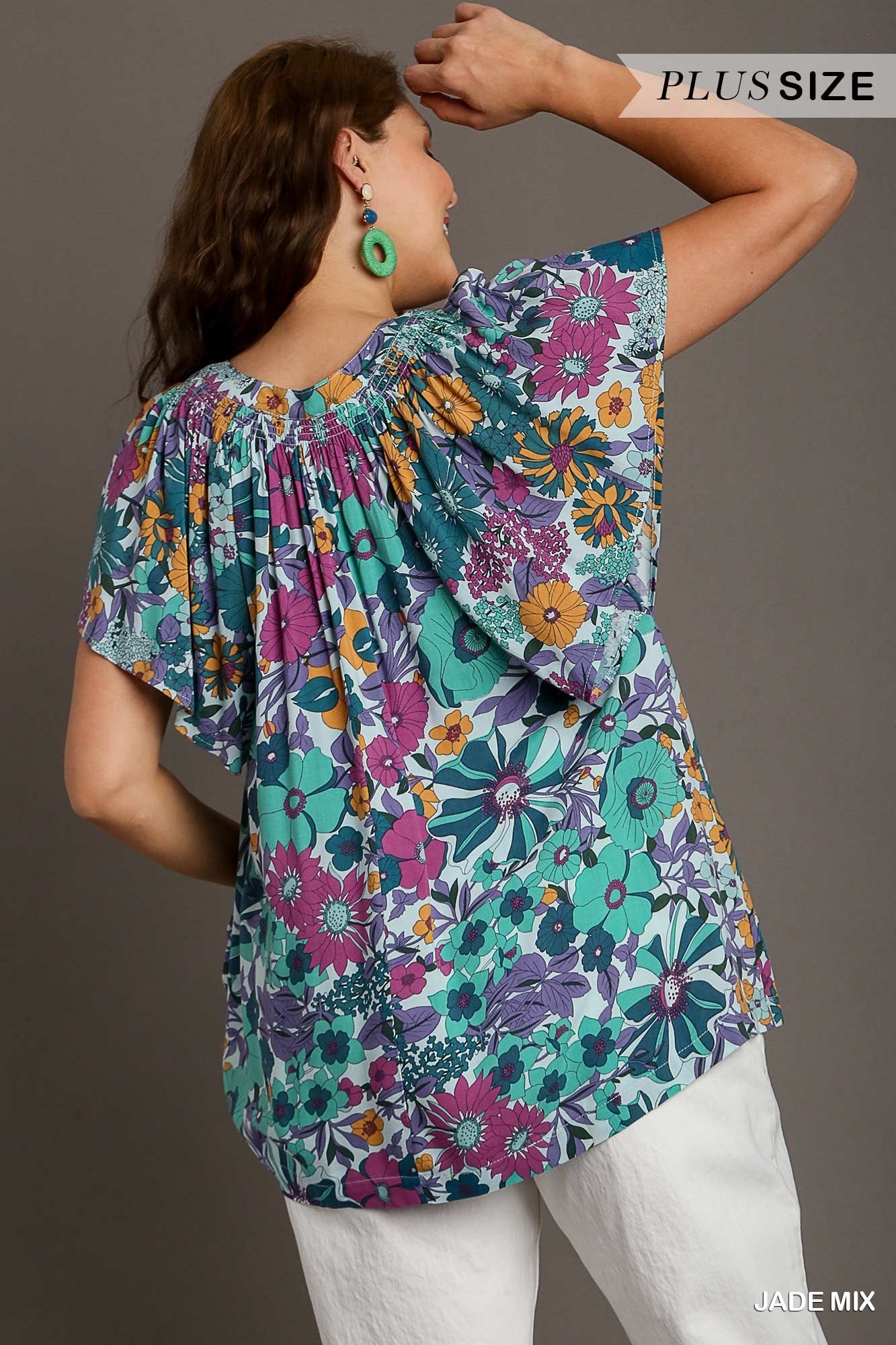 Floral Print Notch Neck Blouse