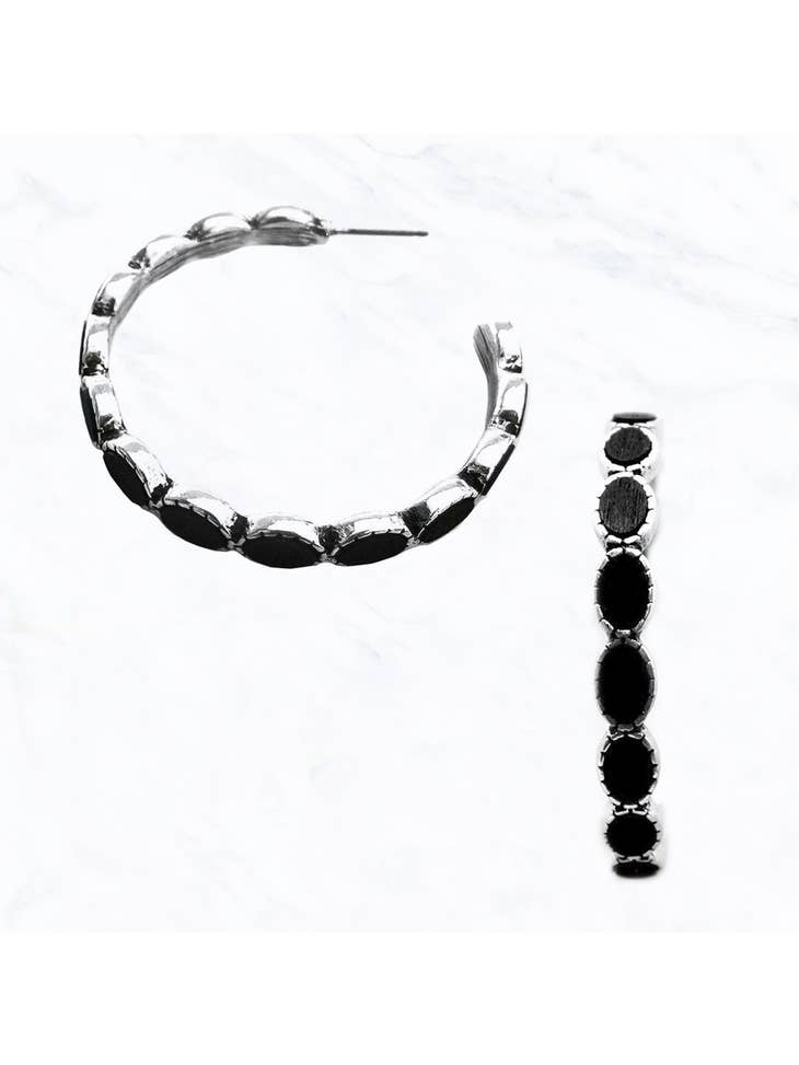 Wood Open End Hoop Earring