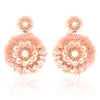 Beaded Flower Pattern Post Earrings