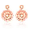 Beaded Flower Pattern Post Earrings