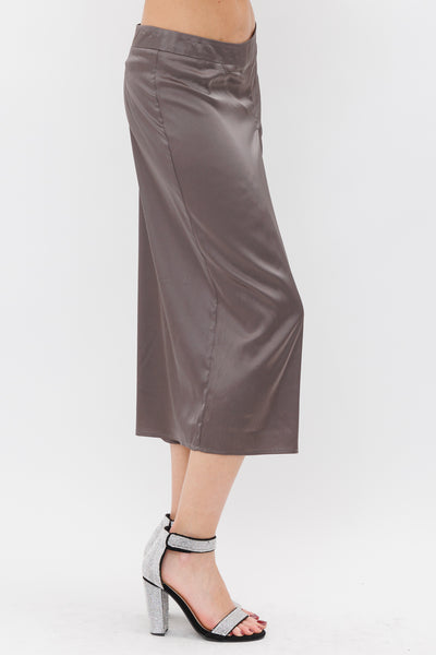 Pleated Satin Wide Leg Pants