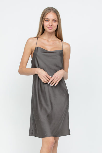 Satin Studded Dress