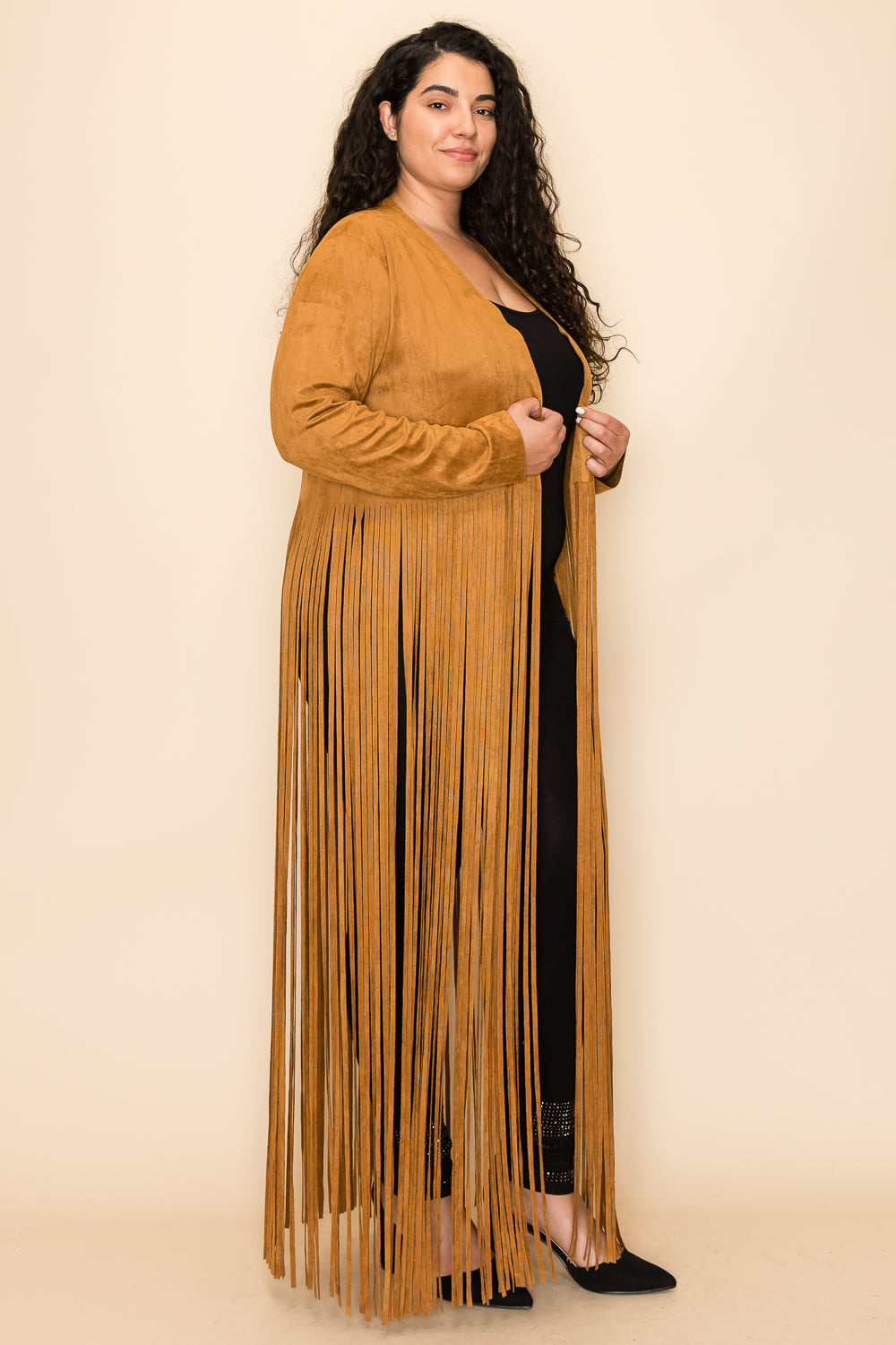 Suede Fringe Duster
