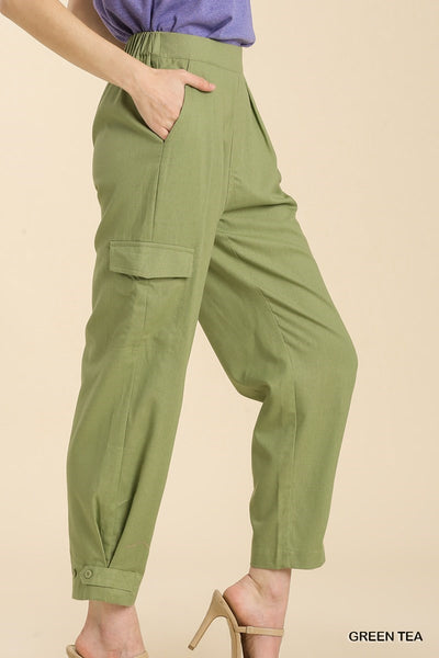 Linen Blend Side Pocket Pants