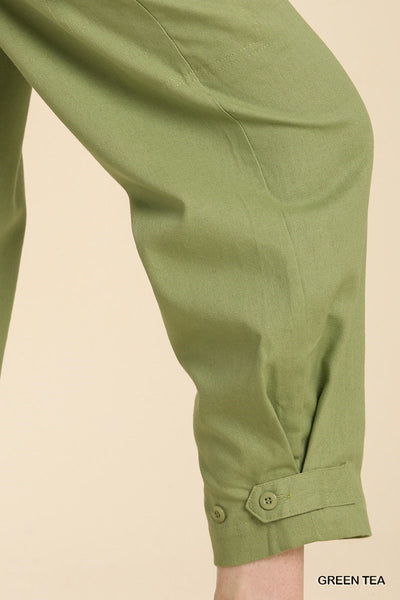 Linen Blend Side Pocket Pants