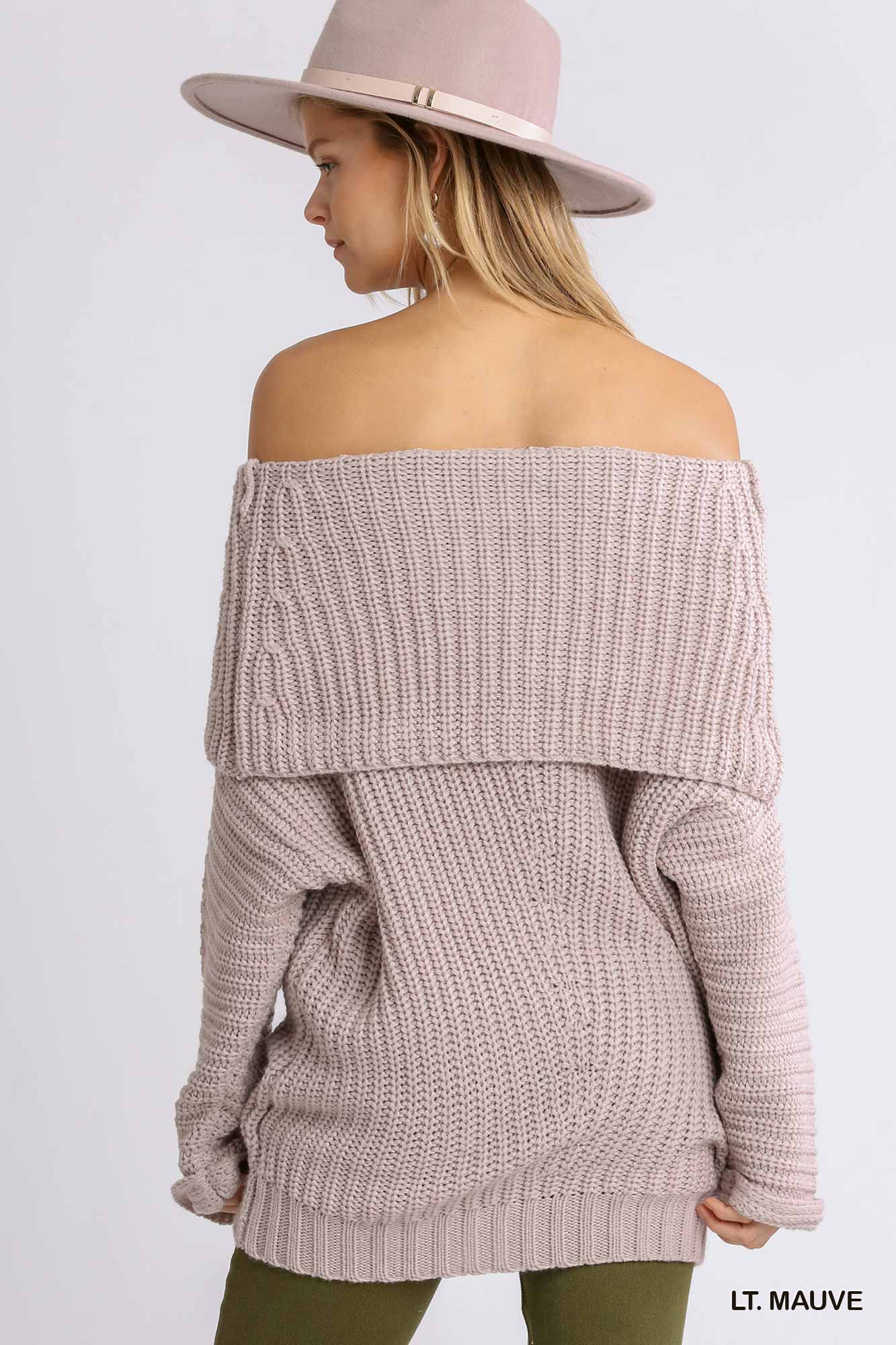 Ribbed Fold Over Sweater