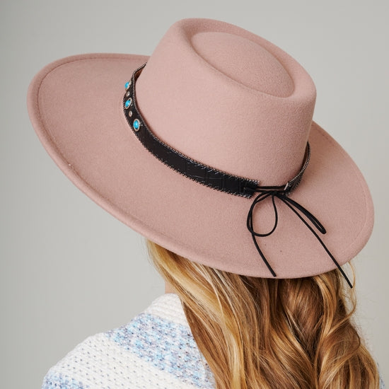 Turquoise & Leather Hat Band