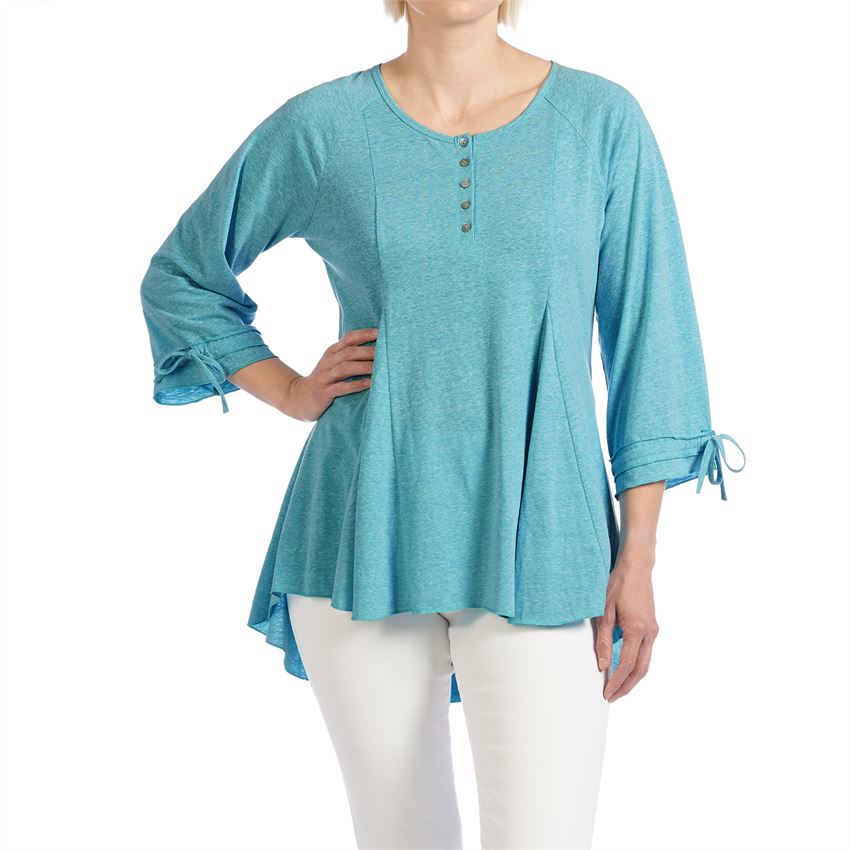 Pleat Front Henley Top