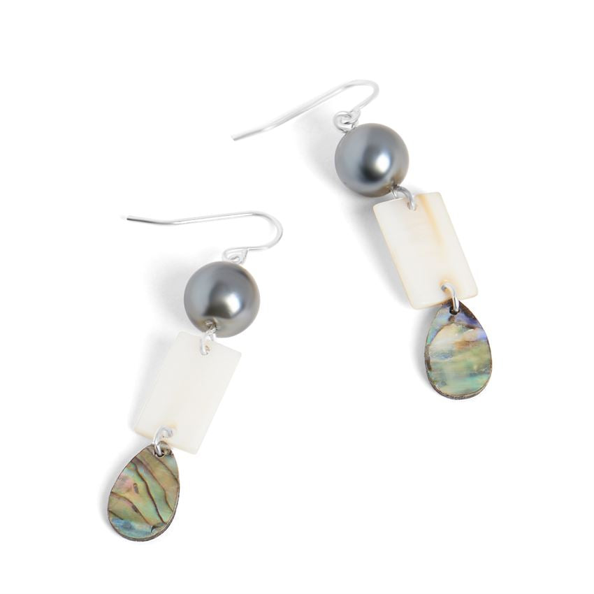 Pearl Abalone Dangle Earring