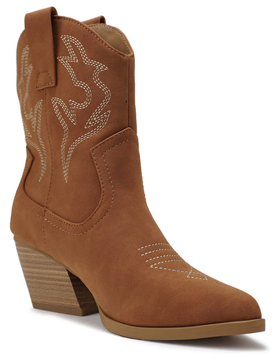 Western High Heel Cowgirl Bootie