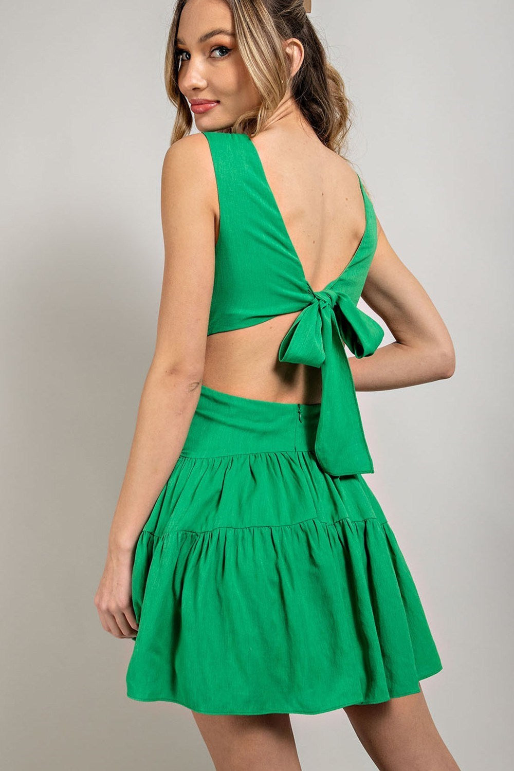 Open Back Tiered Mini Dress