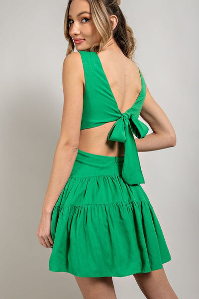 Open Back Tiered Mini Dress