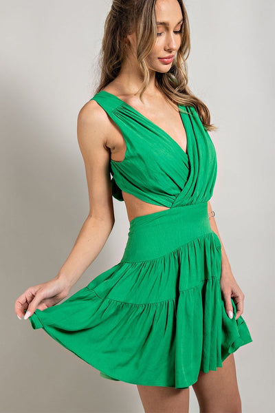 Open Back Tiered Mini Dress