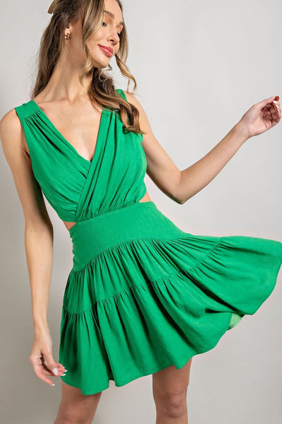 Open Back Tiered Mini Dress