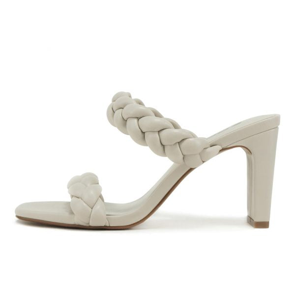 Woven Double Strap High Heel Sandals