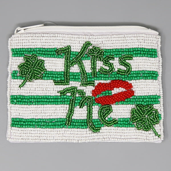 Kiss Me Seed Bead Pouch