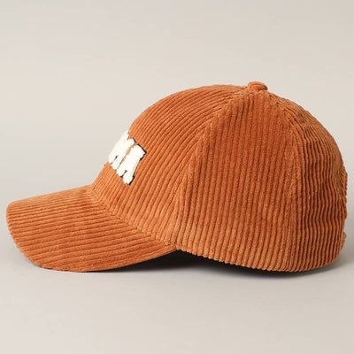 Mama Chenille Corduroy Snapback Hat