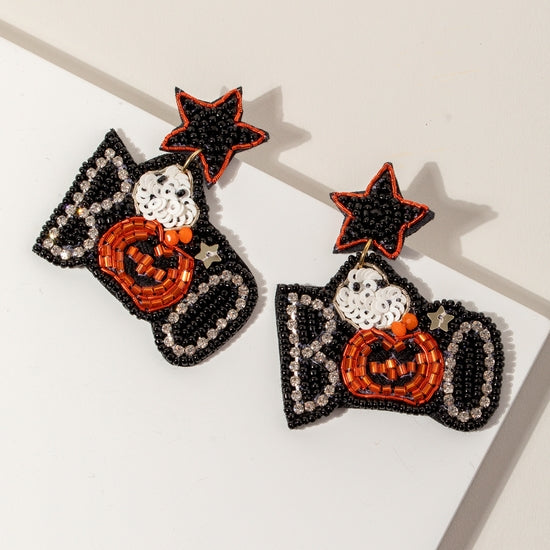 Seed Bead "Boo" Earrings