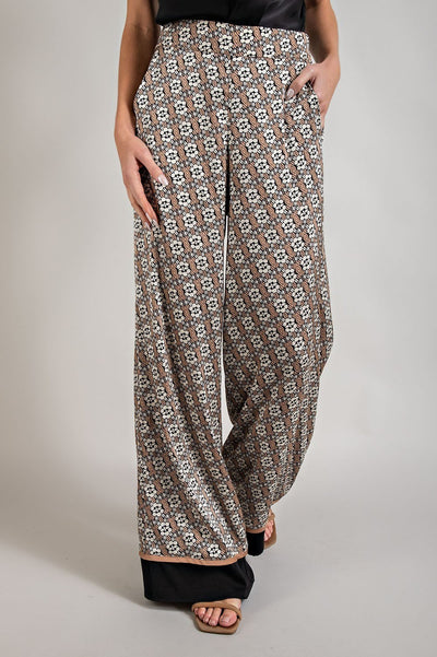Printed Satin Pants