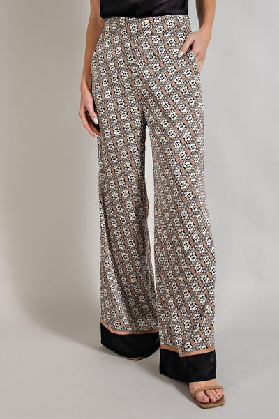 Printed Satin Pants