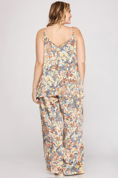 Satin Floral Cami Pajama Set