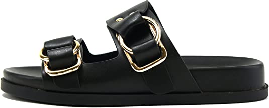 Double Strap Hardware Slide Sandal