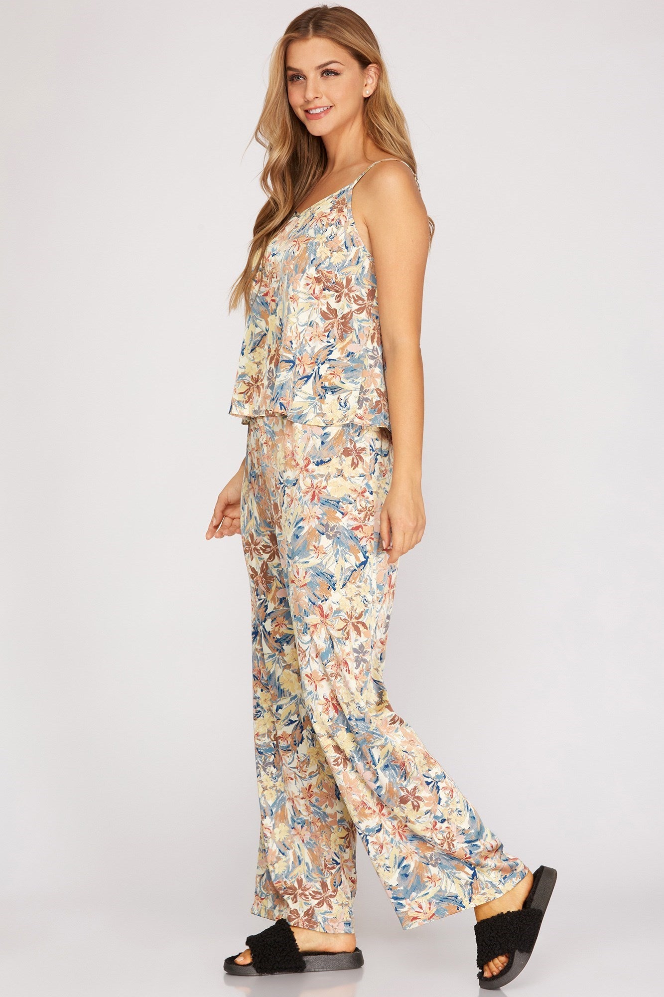 Satin Floral Cami Pajama Set