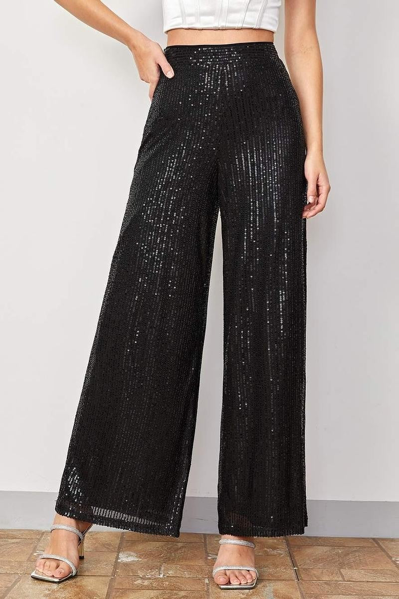 Straight Leg Sequin Pant