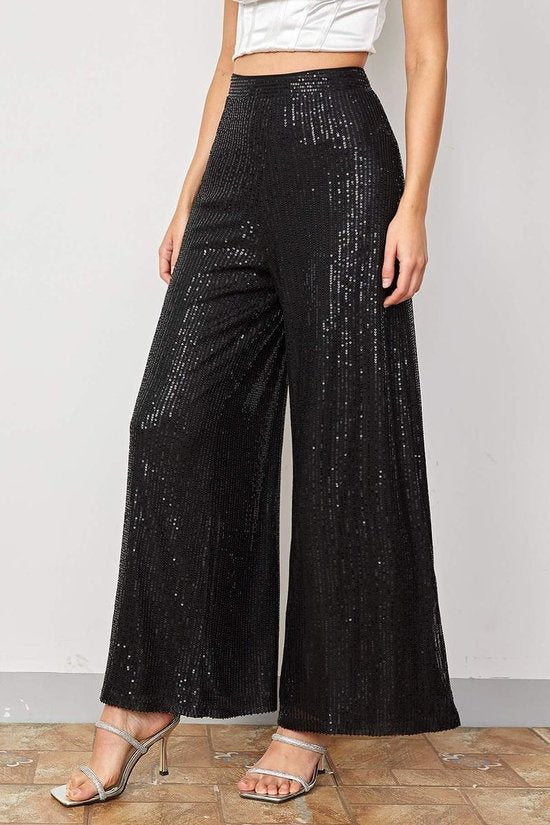 Straight Leg Sequin Pant