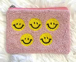 Smiley Seed Bead Pouch