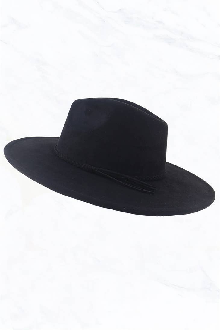 Peach Top Fedora with Velvet Belt