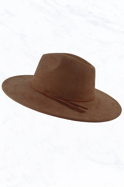 Peach Top Fedora with Velvet Belt