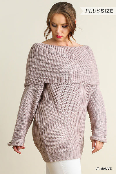 Ribbed Fold Over Sweater