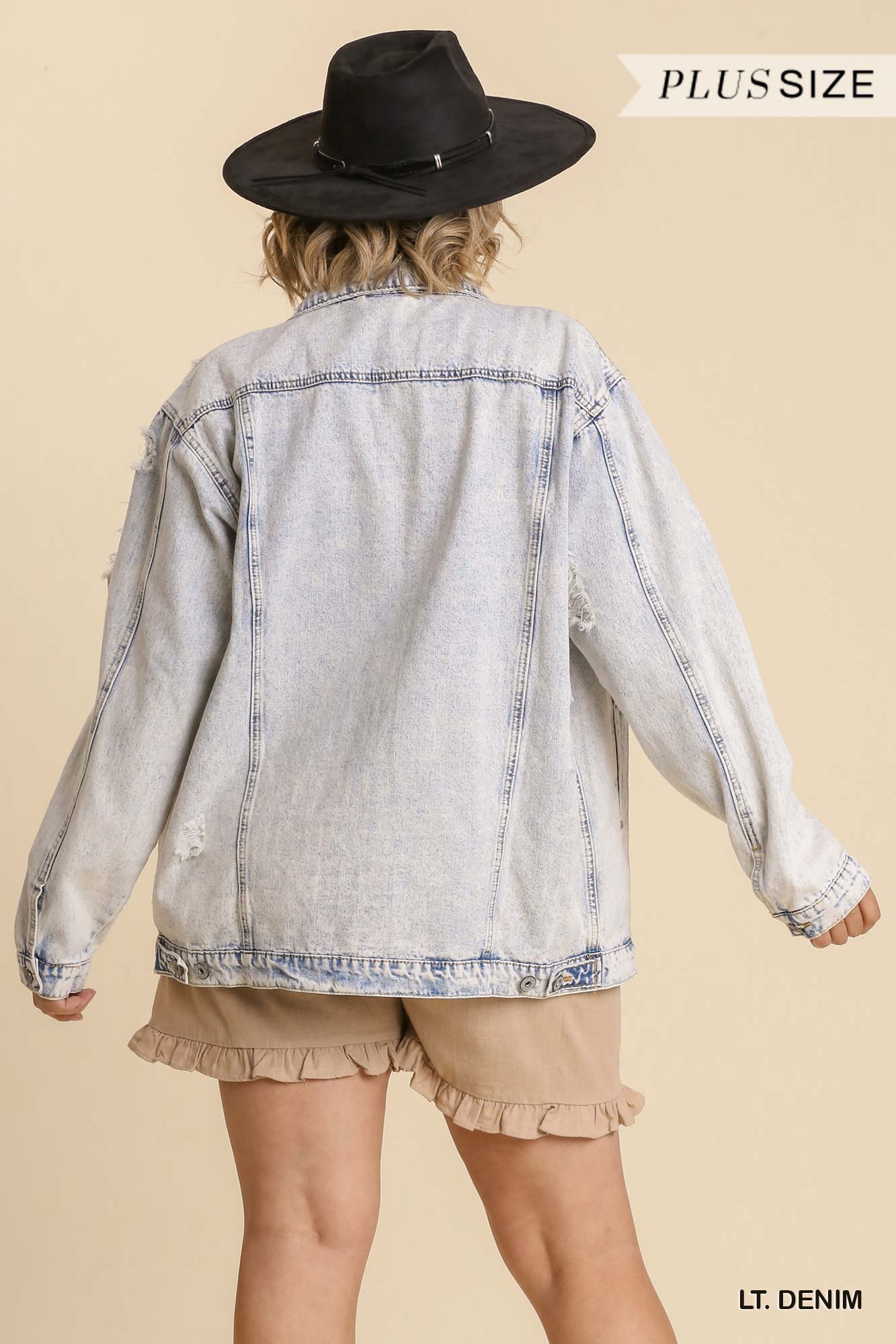 Acid Wash Distressed Denim Jacket