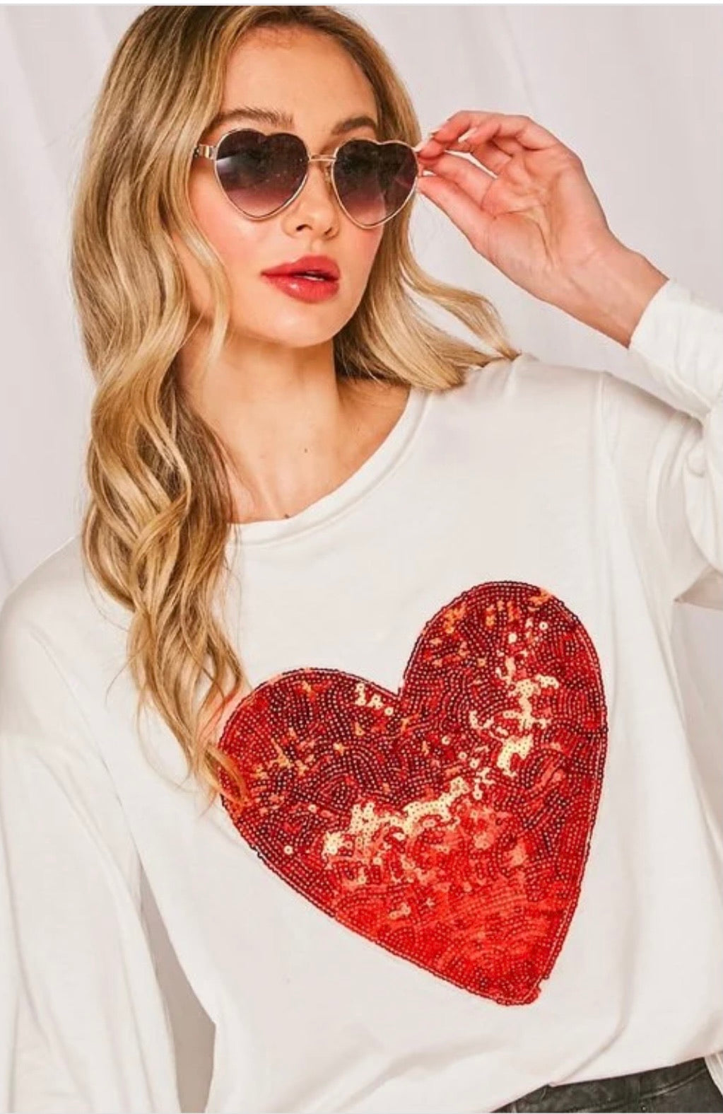 Sequin Heart Top