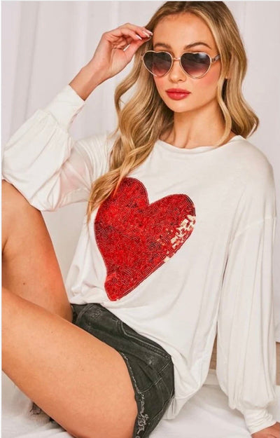 Sequin Heart Top