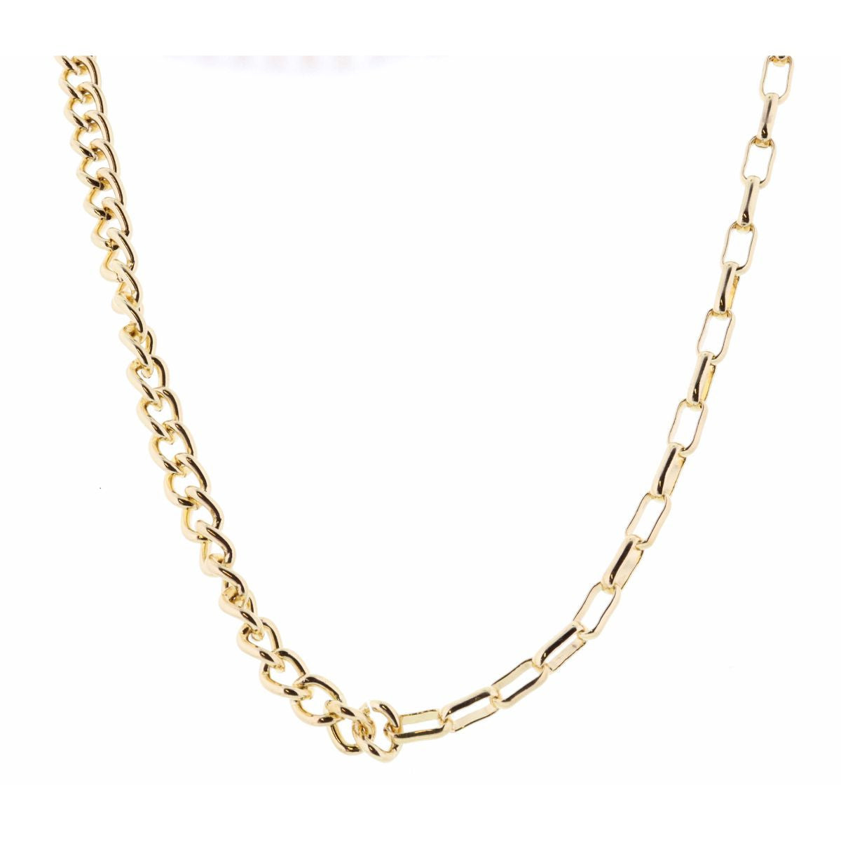 Half & Half Paperclip Chain Necklace